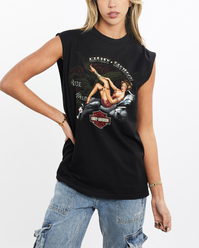 Harley, Davidson, Wisconsisn, Tank, The Real Deal, size small, colour Black, newtown, sydney, australia, thrift store, opshop, preloved, secondhand, sustainable, retro, antique, 70s, 80s, 90s, 2000s, 00s, fashion, clothing, streetwear, trendy, garment, style, boutique, store, shop, archive, sale, cheap, best, top, T-Shirts