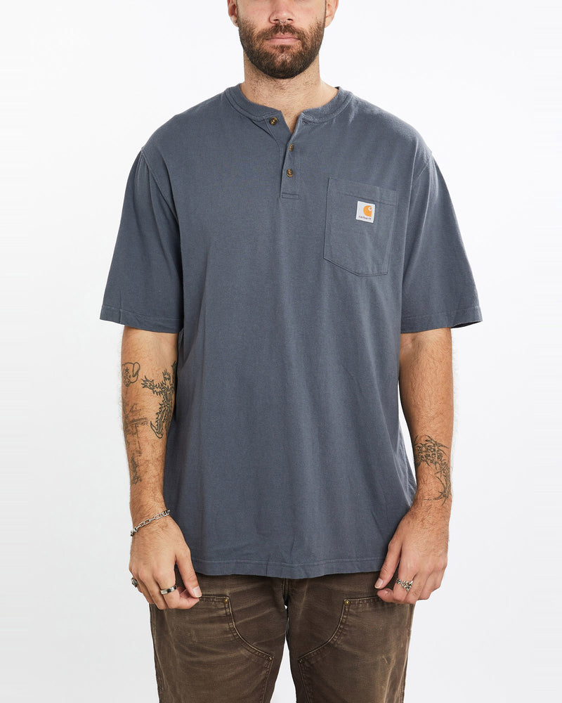 Vintage, Carhartt, Henley, Tee, The Real Deal, size extra large, colour Navy, newtown, sydney, australia, thrift store, opshop, preloved, secondhand, sustainable, retro, antique, 70s, 80s, 90s, 2000s, 00s, fashion, clothing, streetwear, trendy, garment, style, boutique, store, shop, archive, sale, cheap, best, top, T-Shirts