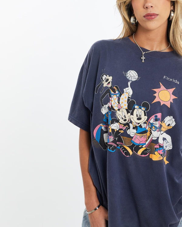 Vintage, 90s, Disney, Mickey, Mouse, Tee, The Real Deal, size small, colour Navy, newtown, sydney, australia, thrift store, opshop, preloved, secondhand, sustainable, retro, antique, 70s, 80s, 90s, 2000s, 00s, fashion, clothing, streetwear, trendy, garment, style, boutique, store, shop, archive, sale, cheap, best, top, T-Shirts