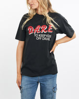 Vintage, 90s, D.A.R.E, Tee, The Real Deal, size medium, colour Black, newtown, sydney, australia, thrift store, opshop, preloved, secondhand, sustainable, retro, antique, 70s, 80s, 90s, 2000s, 00s, fashion, clothing, streetwear, trendy, garment, style, boutique, store, shop, archive, sale, cheap, best, top, T-Shirts