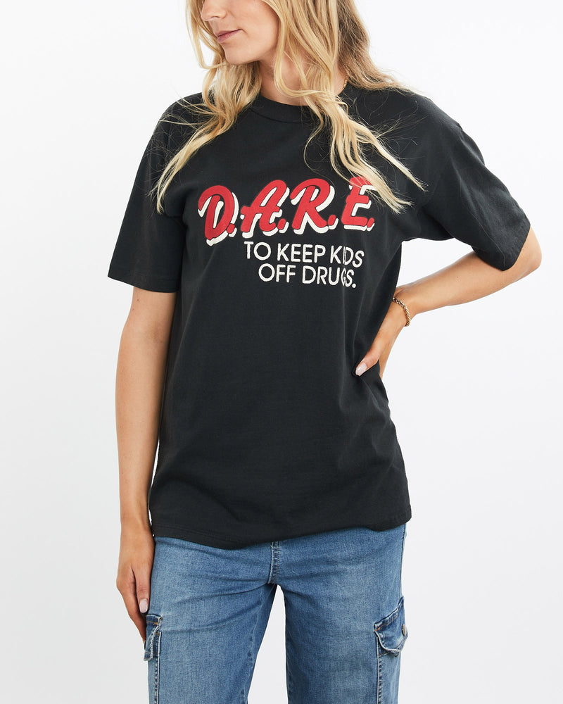 Vintage, 90s, D.A.R.E, Tee, The Real Deal, size medium, colour Black, newtown, sydney, australia, thrift store, opshop, preloved, secondhand, sustainable, retro, antique, 70s, 80s, 90s, 2000s, 00s, fashion, clothing, streetwear, trendy, garment, style, boutique, store, shop, archive, sale, cheap, best, top, T-Shirts