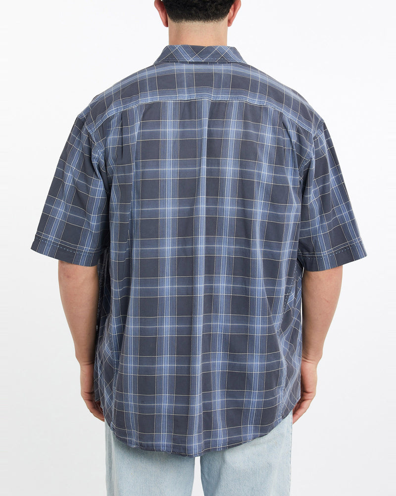 Vintage, Sean, John, Short, Sleeve, Button, Up, Shirt, The Real Deal, size double extra large, colour Navy, newtown, sydney, australia, thrift store, opshop, preloved, secondhand, sustainable, retro, antique, 70s, 80s, 90s, 2000s, 00s, fashion, clothing, streetwear, trendy, garment, style, boutique, store, shop, archive, sale, cheap, best, top, Shirts