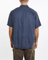 Vintage, 90s, Polo, Ralph, Lauren, Short, Sleeve, Button, Up, Shirt, The Real Deal, size extra large, colour Navy, newtown, sydney, australia, thrift store, opshop, preloved, secondhand, sustainable, retro, antique, 70s, 80s, 90s, 2000s, 00s, fashion, clothing, streetwear, trendy, garment, style, boutique, store, shop, archive, sale, cheap, best, top, Shirts