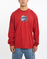 Vintage, Nike, Long, Sleeve, Tee, The Real Deal, size extra large, colour Red, newtown, sydney, australia, thrift store, opshop, preloved, secondhand, sustainable, retro, antique, 70s, 80s, 90s, 2000s, 00s, fashion, clothing, streetwear, trendy, garment, style, boutique, store, shop, archive, sale, cheap, best, top, T-Shirts