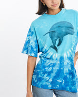 Vintage, 90s, Dolphin, Wildlife, Tie, Dye, Tee, The Real Deal, size small, colour Blue, newtown, sydney, australia, thrift store, opshop, preloved, secondhand, sustainable, retro, antique, 70s, 80s, 90s, 2000s, 00s, fashion, clothing, streetwear, trendy, garment, style, boutique, store, shop, archive, sale, cheap, best, top, T-Shirts
