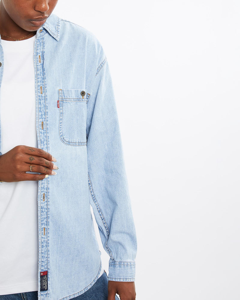 Vintage, Levi's, Denim, Button, Up, Shirt, The Real Deal, size medium, colour Blue, newtown, sydney, australia, thrift store, opshop, preloved, secondhand, sustainable, retro, antique, 70s, 80s, 90s, 2000s, 00s, fashion, clothing, streetwear, trendy, garment, style, boutique, store, shop, archive, sale, cheap, best, top, Shirts