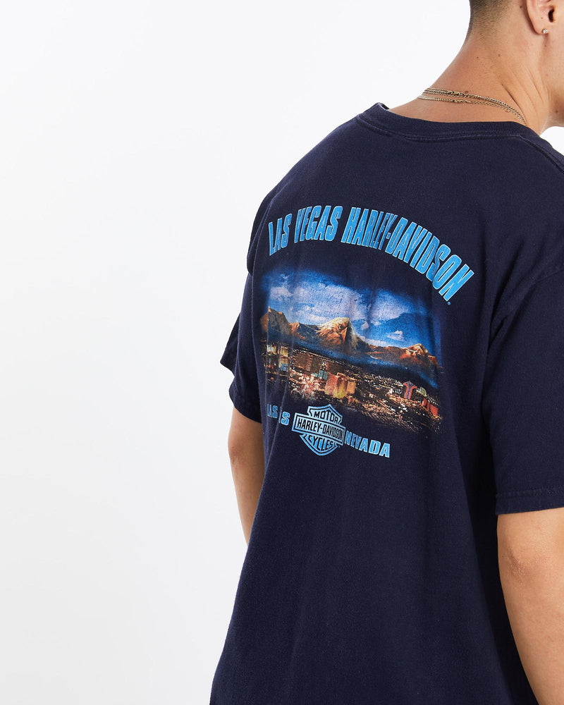 Vintage, Harley, Davidson, Tee, The Real Deal, size large, colour Navy, newtown, sydney, australia, thrift store, opshop, preloved, secondhand, sustainable, retro, antique, 70s, 80s, 90s, 2000s, 00s, fashion, clothing, streetwear, trendy, garment, style, boutique, store, shop, archive, sale, cheap, best, top, T-Shirts