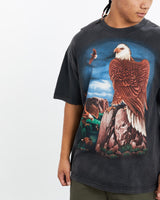 Vintage, 90s, Eagle, Wildlife, Tee, The Real Deal, size large, colour Black, newtown, sydney, australia, thrift store, opshop, preloved, secondhand, sustainable, retro, antique, 70s, 80s, 90s, 2000s, 00s, fashion, clothing, streetwear, trendy, garment, style, boutique, store, shop, archive, sale, cheap, best, top, T-Shirts