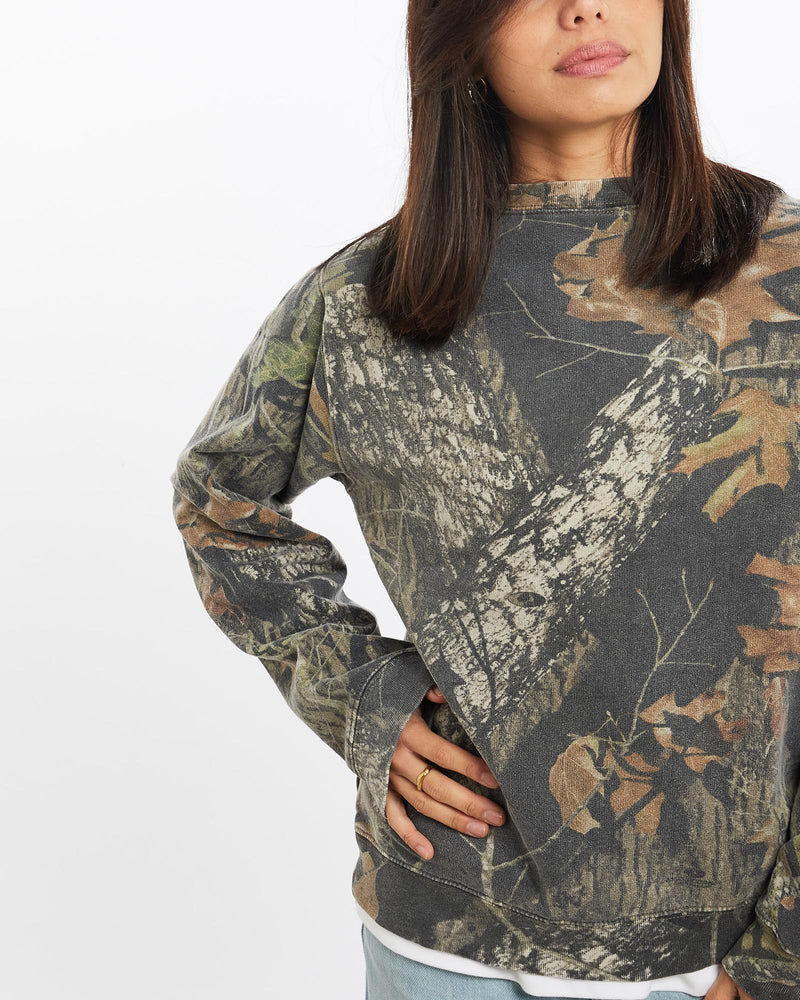Vintage, 90s, Realtree, Camo, Sweatshirt, The Real Deal, size double extra small, colour Multicolour, newtown, sydney, australia, thrift store, opshop, preloved, secondhand, sustainable, retro, antique, 70s, 80s, 90s, 2000s, 00s, fashion, clothing, streetwear, trendy, garment, style, boutique, store, shop, archive, sale, cheap, best, top, Sweats and hoodies