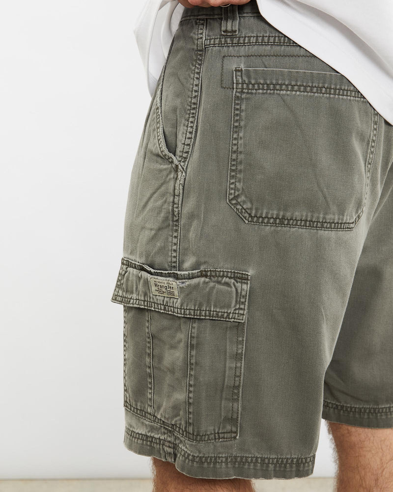 Vintage, Wrangler, Cargo, Shorts, The Real Deal, size 33", colour Grey, newtown, sydney, australia, thrift store, opshop, preloved, secondhand, sustainable, retro, antique, 70s, 80s, 90s, 2000s, 00s, fashion, clothing, streetwear, trendy, garment, style, boutique, store, shop, archive, sale, cheap, best, top, Shorts