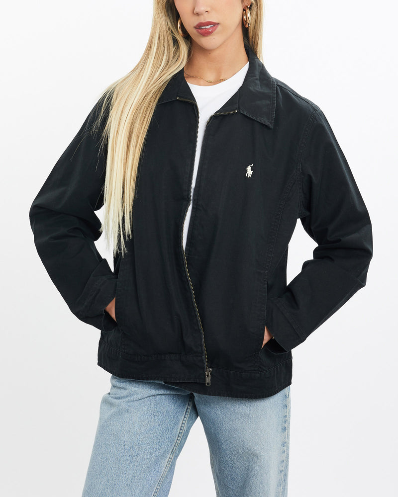 Vintage, 90s, Polo, Ralph, Lauren, Harrington, Jacket, The Real Deal, size extra small, colour Black, newtown, sydney, australia, thrift store, opshop, preloved, secondhand, sustainable, retro, antique, 70s, 80s, 90s, 2000s, 00s, fashion, clothing, streetwear, trendy, garment, style, boutique, store, shop, archive, sale, cheap, best, top, Jackets