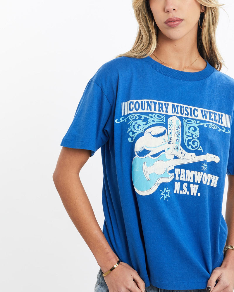 Vintage, 90s, Country, Music, Week, Tee, The Real Deal, size extra small, colour Blue, newtown, sydney, australia, thrift store, opshop, preloved, secondhand, sustainable, retro, antique, 70s, 80s, 90s, 2000s, 00s, fashion, clothing, streetwear, trendy, garment, style, boutique, store, shop, archive, sale, cheap, best, top, T-Shirts