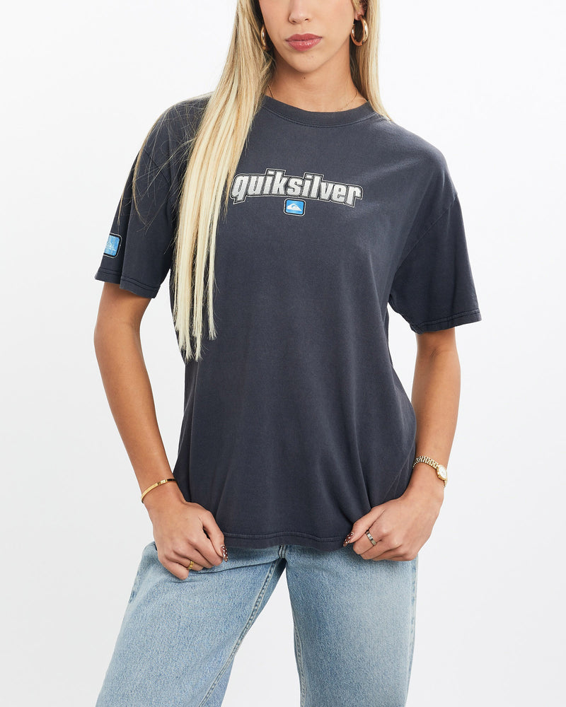 Vintage, Quiksilver, Surf, Tee, The Real Deal, size extra small, colour Navy, newtown, sydney, australia, thrift store, opshop, preloved, secondhand, sustainable, retro, antique, 70s, 80s, 90s, 2000s, 00s, fashion, clothing, streetwear, trendy, garment, style, boutique, store, shop, archive, sale, cheap, best, top, T-Shirts