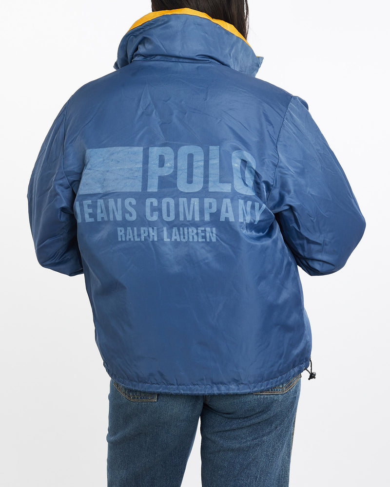 Vintage, Ralph, Lauren, Polo, Jeans, Co., Reversible, Puffer, Jacket, The Real Deal, size medium, colour Yellow, newtown, sydney, australia, thrift store, opshop, preloved, secondhand, sustainable, retro, antique, 70s, 80s, 90s, 2000s, 00s, fashion, clothing, streetwear, trendy, garment, style, boutique, store, shop, archive, sale, cheap, best, top, Jackets