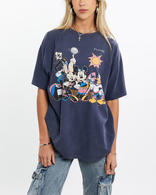 Vintage, 90s, Disney, Mickey, Mouse, Tee, The Real Deal, size small, colour Navy, newtown, sydney, australia, thrift store, opshop, preloved, secondhand, sustainable, retro, antique, 70s, 80s, 90s, 2000s, 00s, fashion, clothing, streetwear, trendy, garment, style, boutique, store, shop, archive, sale, cheap, best, top, T-Shirts