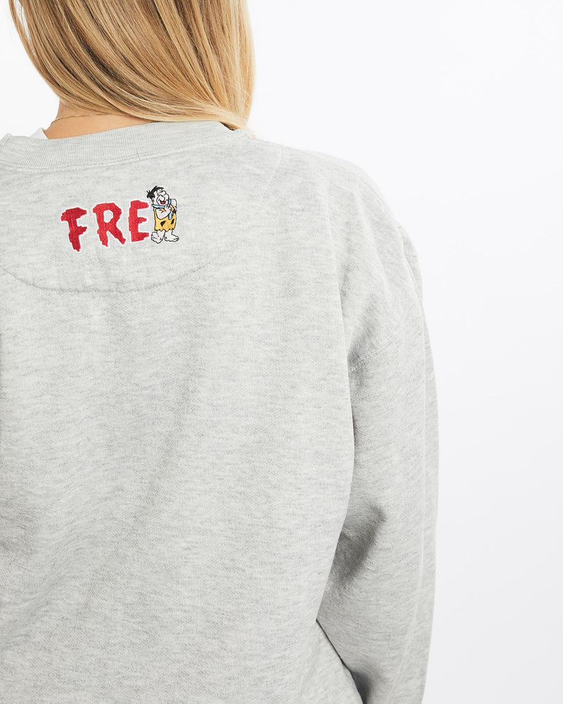 Vintage, 90s, Fred, Flintstone, Cartoon, Sweatshirt, The Real Deal, size medium, colour Grey, newtown, sydney, australia, thrift store, opshop, preloved, secondhand, sustainable, retro, antique, 70s, 80s, 90s, 2000s, 00s, fashion, clothing, streetwear, trendy, garment, style, boutique, store, shop, archive, sale, cheap, best, top, Sweats and hoodies