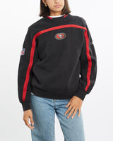 Vintage, Reebok, NFL, San, Francisco, 49ers, Sweatshirt, The Real Deal, size small, colour Black, newtown, sydney, australia, thrift store, opshop, preloved, secondhand, sustainable, retro, antique, 70s, 80s, 90s, 2000s, 00s, fashion, clothing, streetwear, trendy, garment, style, boutique, store, shop, archive, sale, cheap, best, top, Sweats and hoodies