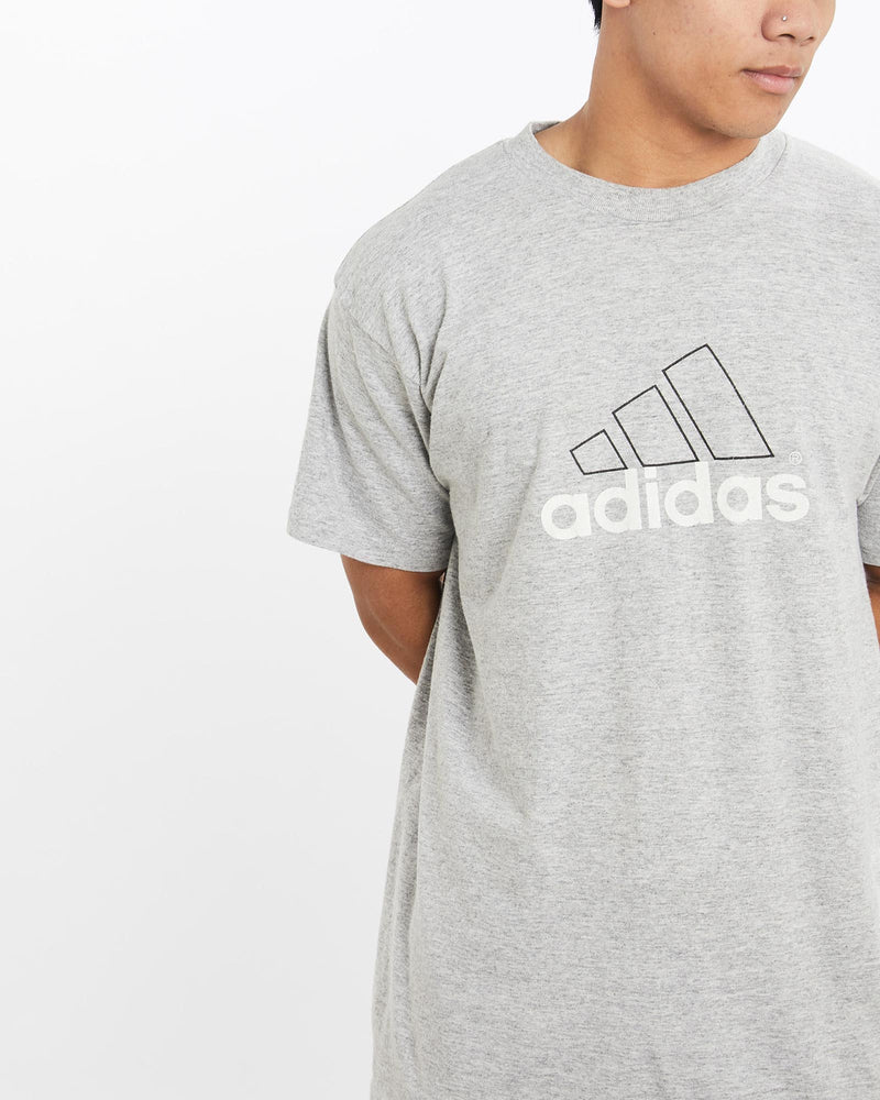 Vintage, 90s, Adidas, Tee, The Real Deal, size large, colour Grey, newtown, sydney, australia, thrift store, opshop, preloved, secondhand, sustainable, retro, antique, 70s, 80s, 90s, 2000s, 00s, fashion, clothing, streetwear, trendy, garment, style, boutique, store, shop, archive, sale, cheap, best, top, T-Shirts