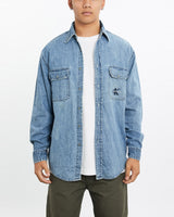 Vintage, Calvin, Klein, Denim, Button, Up, Shirt, The Real Deal, size large, colour Blue, newtown, sydney, australia, thrift store, opshop, preloved, secondhand, sustainable, retro, antique, 70s, 80s, 90s, 2000s, 00s, fashion, clothing, streetwear, trendy, garment, style, boutique, store, shop, archive, sale, cheap, best, top, Shirts