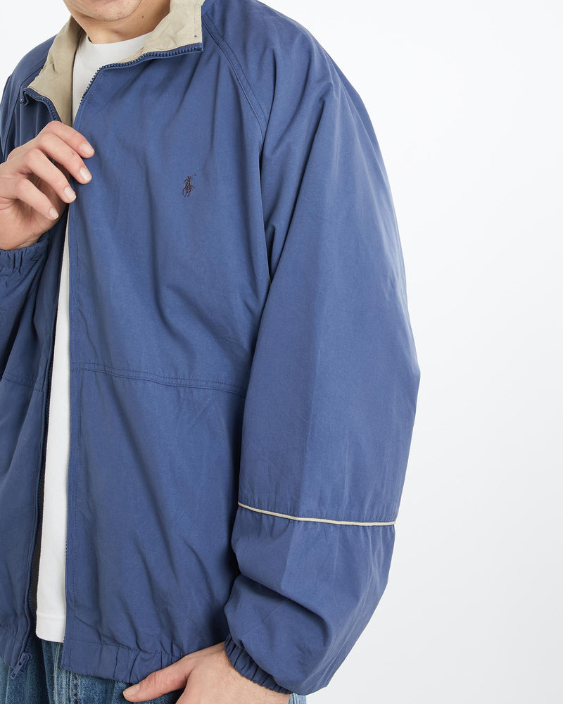 Vintage, 90s, Polo, Ralph, Lauren, Harrington, Jacket, The Real Deal, size extra large, colour Blue, newtown, sydney, australia, thrift store, opshop, preloved, secondhand, sustainable, retro, antique, 70s, 80s, 90s, 2000s, 00s, fashion, clothing, streetwear, trendy, garment, style, boutique, store, shop, archive, sale, cheap, best, top, Jackets