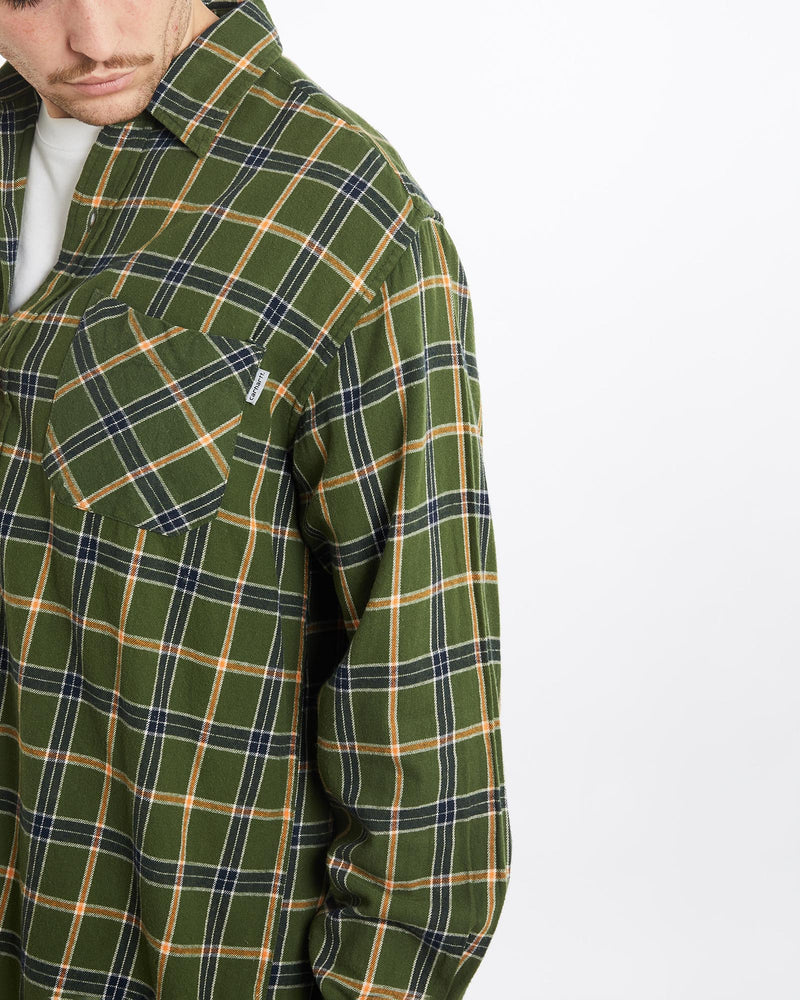 Vintage, Carhartt, Flannelette, Button, Up, Shirt, The Real Deal, size extra large, colour Green, newtown, sydney, australia, thrift store, opshop, preloved, secondhand, sustainable, retro, antique, 70s, 80s, 90s, 2000s, 00s, fashion, clothing, streetwear, trendy, garment, style, boutique, store, shop, archive, sale, cheap, best, top, Shirts