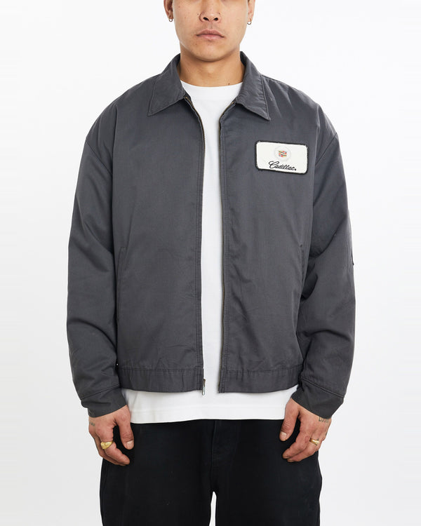 Vintage, 90s, Cadillac, Mechanic, Jacket, The Real Deal, size extra large, colour Grey, newtown, sydney, australia, thrift store, opshop, preloved, secondhand, sustainable, retro, antique, 70s, 80s, 90s, 2000s, 00s, fashion, clothing, streetwear, trendy, garment, style, boutique, store, shop, archive, sale, cheap, best, top, Jackets