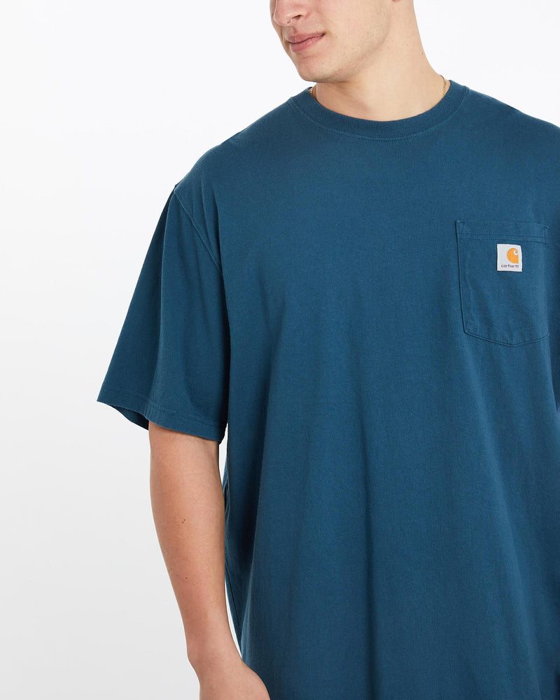 Vintage, Carhartt, Pocket, Tee, The Real Deal, size double extra large, colour Blue, newtown, sydney, australia, thrift store, opshop, preloved, secondhand, sustainable, retro, antique, 70s, 80s, 90s, 2000s, 00s, fashion, clothing, streetwear, trendy, garment, style, boutique, store, shop, archive, sale, cheap, best, top, T-Shirts