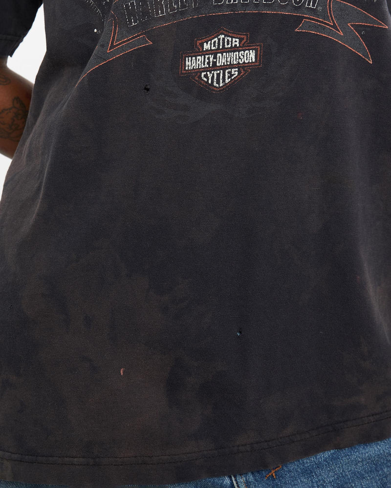 Vintage, Harley, Davidson, Tee, The Real Deal, size medium, colour Black, newtown, sydney, australia, thrift store, opshop, preloved, secondhand, sustainable, retro, antique, 70s, 80s, 90s, 2000s, 00s, fashion, clothing, streetwear, trendy, garment, style, boutique, store, shop, archive, sale, cheap, best, top, T-Shirts