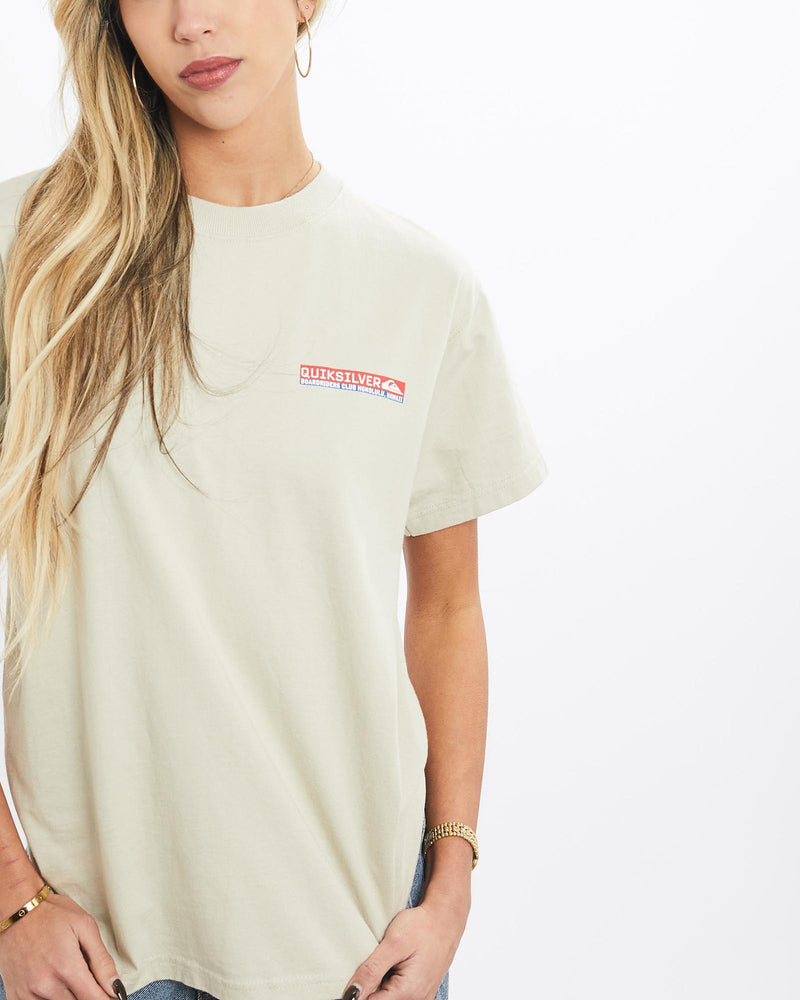 Vintage, Quiksilver, Surf, Tee, The Real Deal, size extra small, colour Beige, newtown, sydney, australia, thrift store, opshop, preloved, secondhand, sustainable, retro, antique, 70s, 80s, 90s, 2000s, 00s, fashion, clothing, streetwear, trendy, garment, style, boutique, store, shop, archive, sale, cheap, best, top, T-Shirts