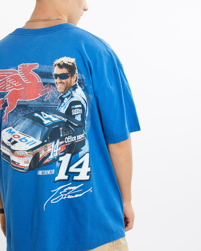 Vintage, Tony, Stewart, NASCAR, Tee, The Real Deal, size extra large, colour Blue, newtown, sydney, australia, thrift store, opshop, preloved, secondhand, sustainable, retro, antique, 70s, 80s, 90s, 2000s, 00s, fashion, clothing, streetwear, trendy, garment, style, boutique, store, shop, archive, sale, cheap, best, top, T-Shirts