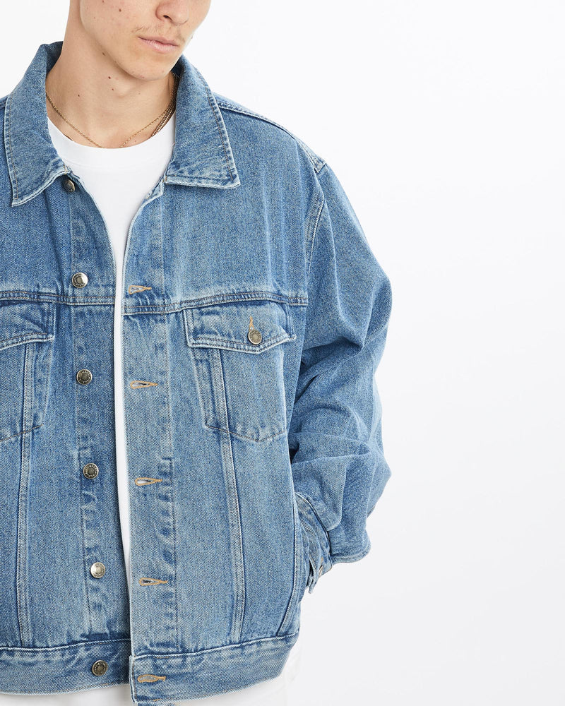 Vintage, Wrangler, Denim, Jacket, The Real Deal, size extra large, colour Blue, newtown, sydney, australia, thrift store, opshop, preloved, secondhand, sustainable, retro, antique, 70s, 80s, 90s, 2000s, 00s, fashion, clothing, streetwear, trendy, garment, style, boutique, store, shop, archive, sale, cheap, best, top, Jackets