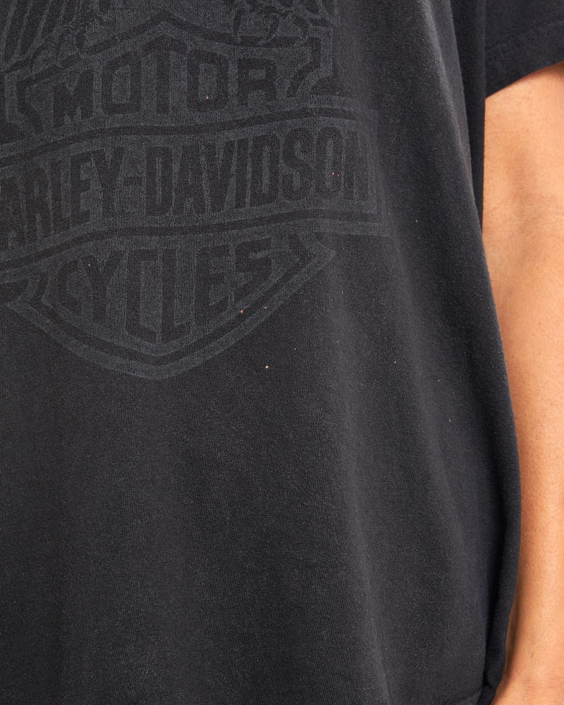 Vintage, Harley, Davidson, Tee, The Real Deal, size small, colour Black, newtown, sydney, australia, thrift store, opshop, preloved, secondhand, sustainable, retro, antique, 70s, 80s, 90s, 2000s, 00s, fashion, clothing, streetwear, trendy, garment, style, boutique, store, shop, archive, sale, cheap, best, top, T-Shirts