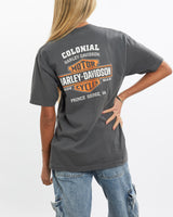 Harley, Davidson, Tee, The Real Deal, size small, colour Grey, newtown, sydney, australia, thrift store, opshop, preloved, secondhand, sustainable, retro, antique, 70s, 80s, 90s, 2000s, 00s, fashion, clothing, streetwear, trendy, garment, style, boutique, store, shop, archive, sale, cheap, best, top, T-Shirts