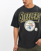 Vintage, 1996, NFL, Pittsburgh, Steelers, Tee, The Real Deal, size large, colour Black, newtown, sydney, australia, thrift store, opshop, preloved, secondhand, sustainable, retro, antique, 70s, 80s, 90s, 2000s, 00s, fashion, clothing, streetwear, trendy, garment, style, boutique, store, shop, archive, sale, cheap, best, top, T-Shirts