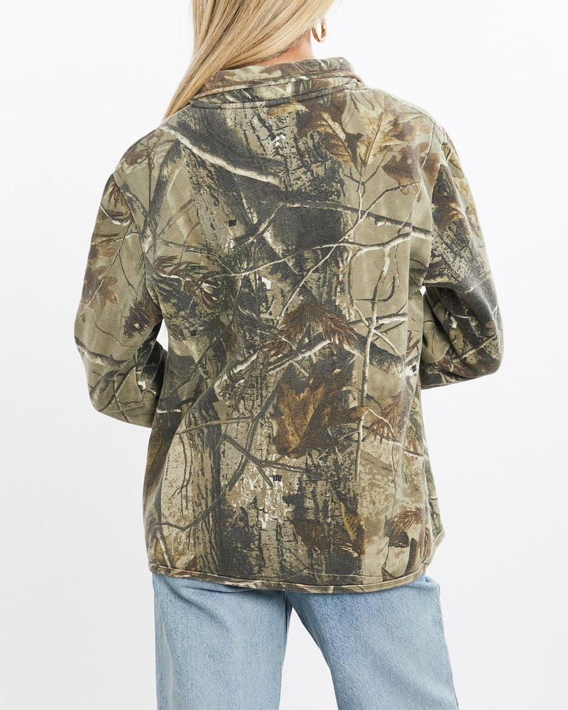 Vintage, Realtree, Camo, Quarter, Zip, Sweatshirt, The Real Deal, size extra small, colour Green, newtown, sydney, australia, thrift store, opshop, preloved, secondhand, sustainable, retro, antique, 70s, 80s, 90s, 2000s, 00s, fashion, clothing, streetwear, trendy, garment, style, boutique, store, shop, archive, sale, cheap, best, top, Sweats and hoodies