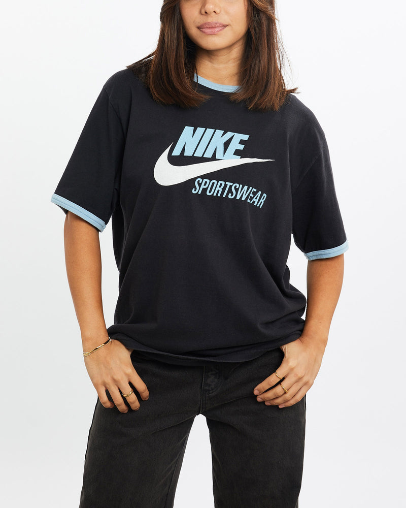 Vintage, Nike, Sportswear, Tee, The Real Deal, size extra small, colour Black, newtown, sydney, australia, thrift store, opshop, preloved, secondhand, sustainable, retro, antique, 70s, 80s, 90s, 2000s, 00s, fashion, clothing, streetwear, trendy, garment, style, boutique, store, shop, archive, sale, cheap, best, top, T-Shirts