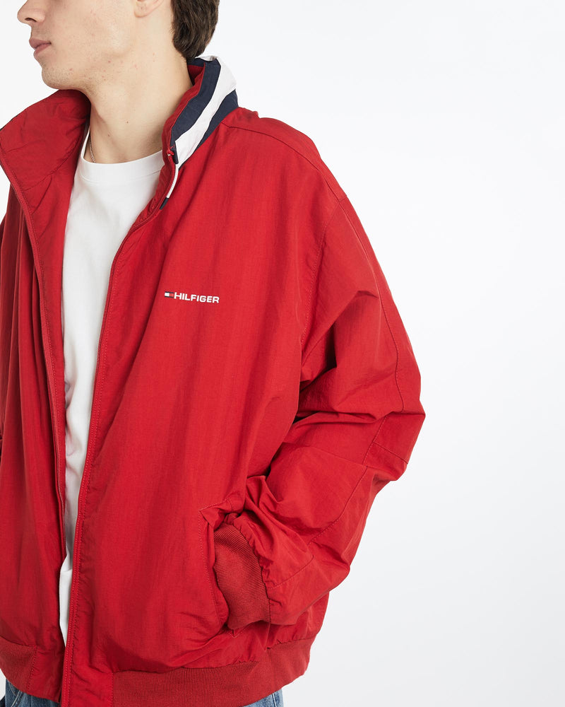 Vintage, Tommy, Hilfiger, Windbreaker, Jacket, The Real Deal, size double extra large, colour Red, newtown, sydney, australia, thrift store, opshop, preloved, secondhand, sustainable, retro, antique, 70s, 80s, 90s, 2000s, 00s, fashion, clothing, streetwear, trendy, garment, style, boutique, store, shop, archive, sale, cheap, best, top, Jackets