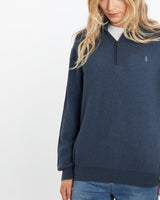 Vintage, Polo, Ralph, Lauren, Quarter, Zip, Sweater, The Real Deal, size medium, colour Navy, newtown, sydney, australia, thrift store, opshop, preloved, secondhand, sustainable, retro, antique, 70s, 80s, 90s, 2000s, 00s, fashion, clothing, streetwear, trendy, garment, style, boutique, store, shop, archive, sale, cheap, best, top, Sweats and hoodies