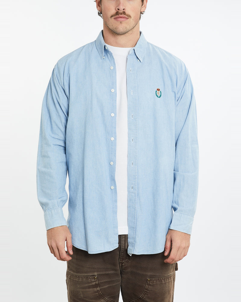 Vintage 90s Chaps Ralph Lauren Chambray Button Up Shirt <br>XL , The Real Deal , newtown, sydney, australia, thrift store, opshop, preloved, secondhand, sustainable, retro, antique, 70s, 80s, 90s, 2000s, 00s, fashion, clothing, streetwear, trendy, garment, style, boutique, store, shop, archive, sale, cheap, best, top
