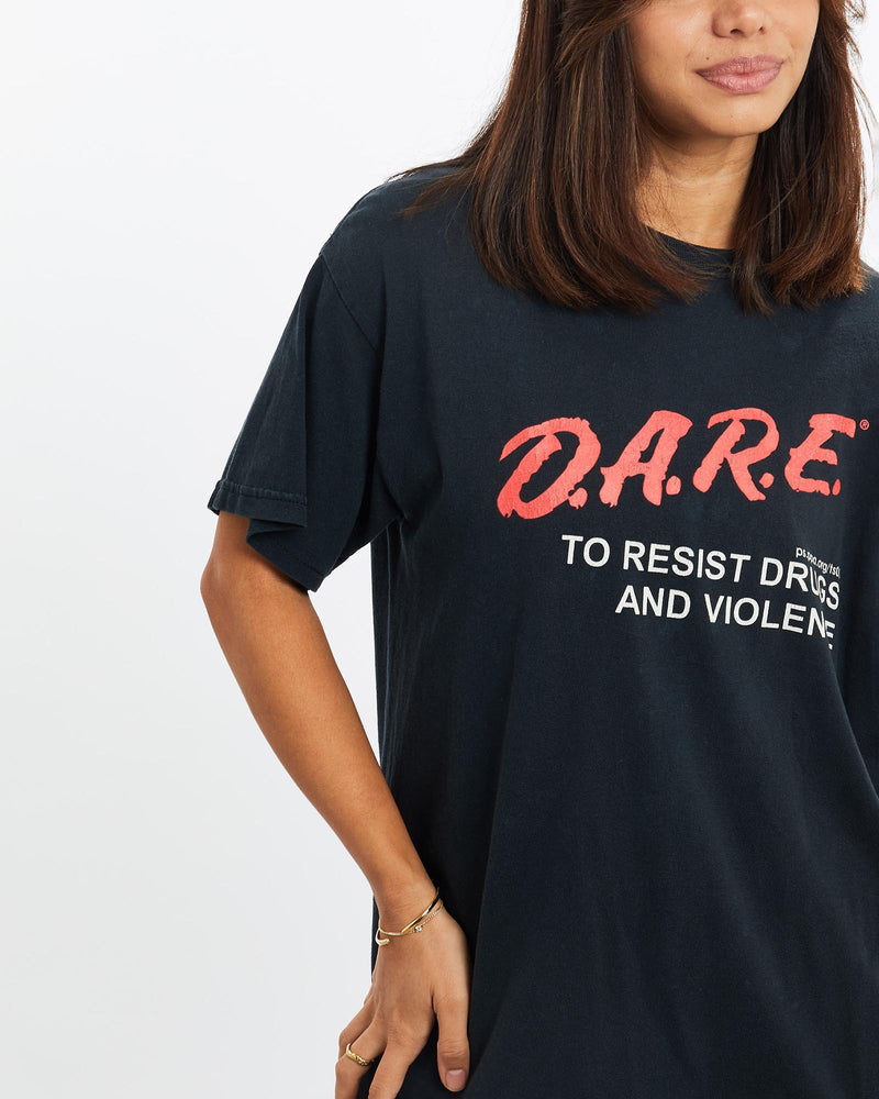 Vintage, 90s, D.A.R.E, Tee, The Real Deal, size small, colour Grey, newtown, sydney, australia, thrift store, opshop, preloved, secondhand, sustainable, retro, antique, 70s, 80s, 90s, 2000s, 00s, fashion, clothing, streetwear, trendy, garment, style, boutique, store, shop, archive, sale, cheap, best, top, T-Shirts
