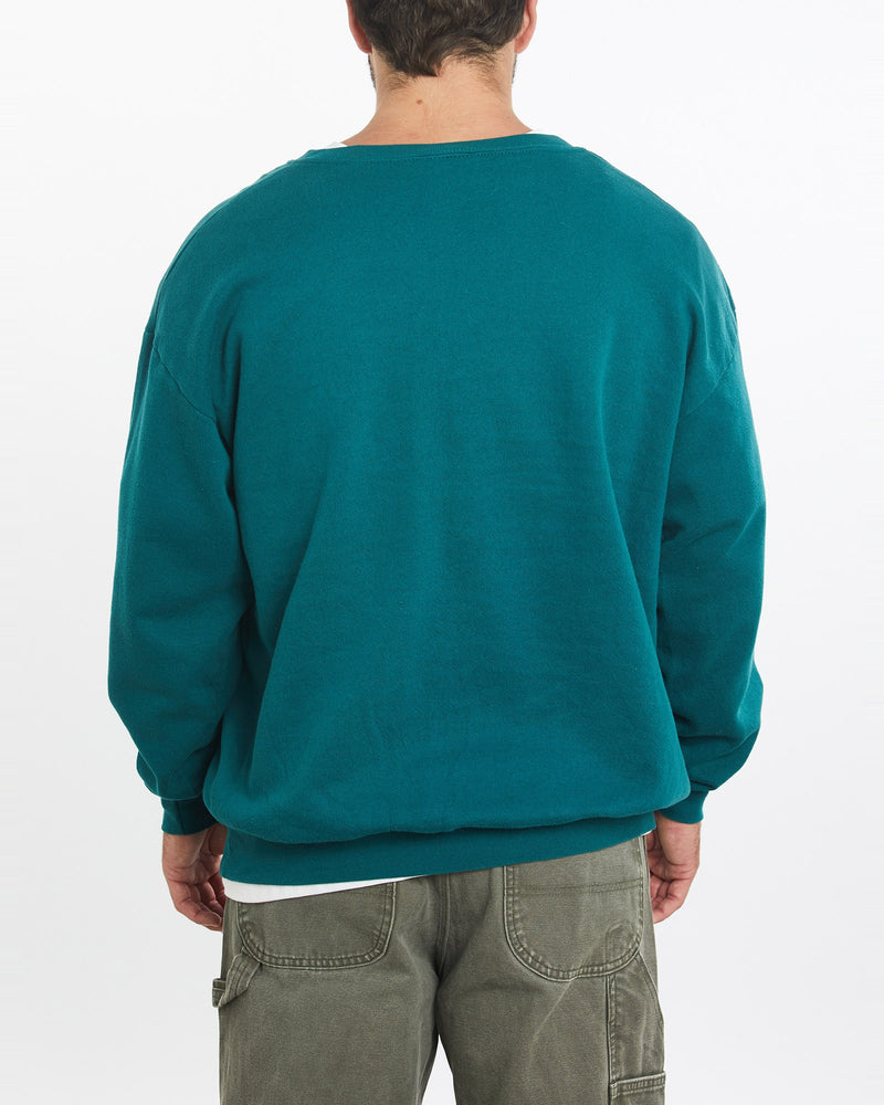 Vintage, NFL, Philadelphia, Eagles, Sweatshirt, The Real Deal, size large, colour Green, newtown, sydney, australia, thrift store, opshop, preloved, secondhand, sustainable, retro, antique, 70s, 80s, 90s, 2000s, 00s, fashion, clothing, streetwear, trendy, garment, style, boutique, store, shop, archive, sale, cheap, best, top, Sweats and hoodies