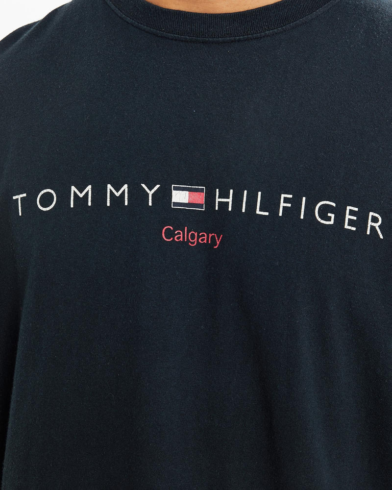 Vintage, 90s, Tommy, Hilfiger, Tee, The Real Deal, size extra large, colour Black, newtown, sydney, australia, thrift store, opshop, preloved, secondhand, sustainable, retro, antique, 70s, 80s, 90s, 2000s, 00s, fashion, clothing, streetwear, trendy, garment, style, boutique, store, shop, archive, sale, cheap, best, top, T-Shirts