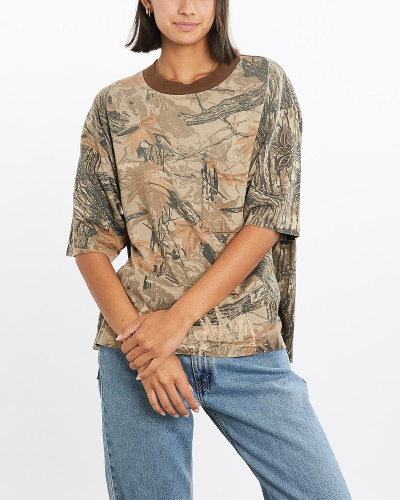 Vintage, 90s, Realtree, Camo, Tee, The Real Deal, size small, colour Brown, newtown, sydney, australia, thrift store, opshop, preloved, secondhand, sustainable, retro, antique, 70s, 80s, 90s, 2000s, 00s, fashion, clothing, streetwear, trendy, garment, style, boutique, store, shop, archive, sale, cheap, best, top, T-Shirts
