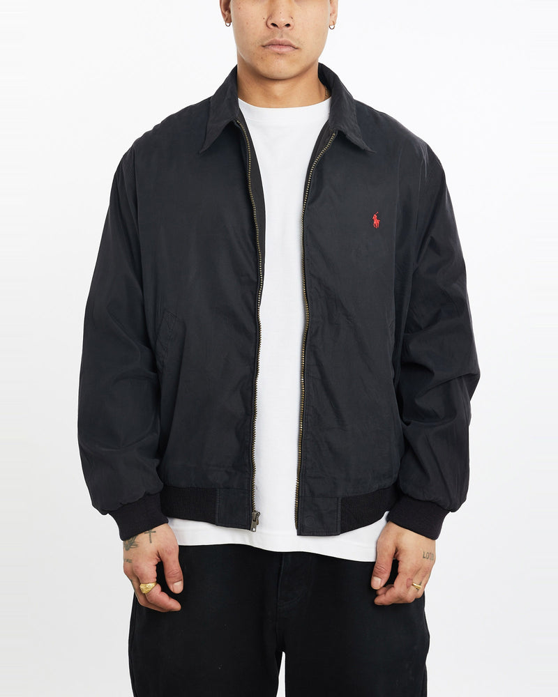 Vintage, 90s, Polo, Ralph, Lauren, Harrington, Jacket, The Real Deal, size extra large, colour Black, newtown, sydney, australia, thrift store, opshop, preloved, secondhand, sustainable, retro, antique, 70s, 80s, 90s, 2000s, 00s, fashion, clothing, streetwear, trendy, garment, style, boutique, store, shop, archive, sale, cheap, best, top, Jackets