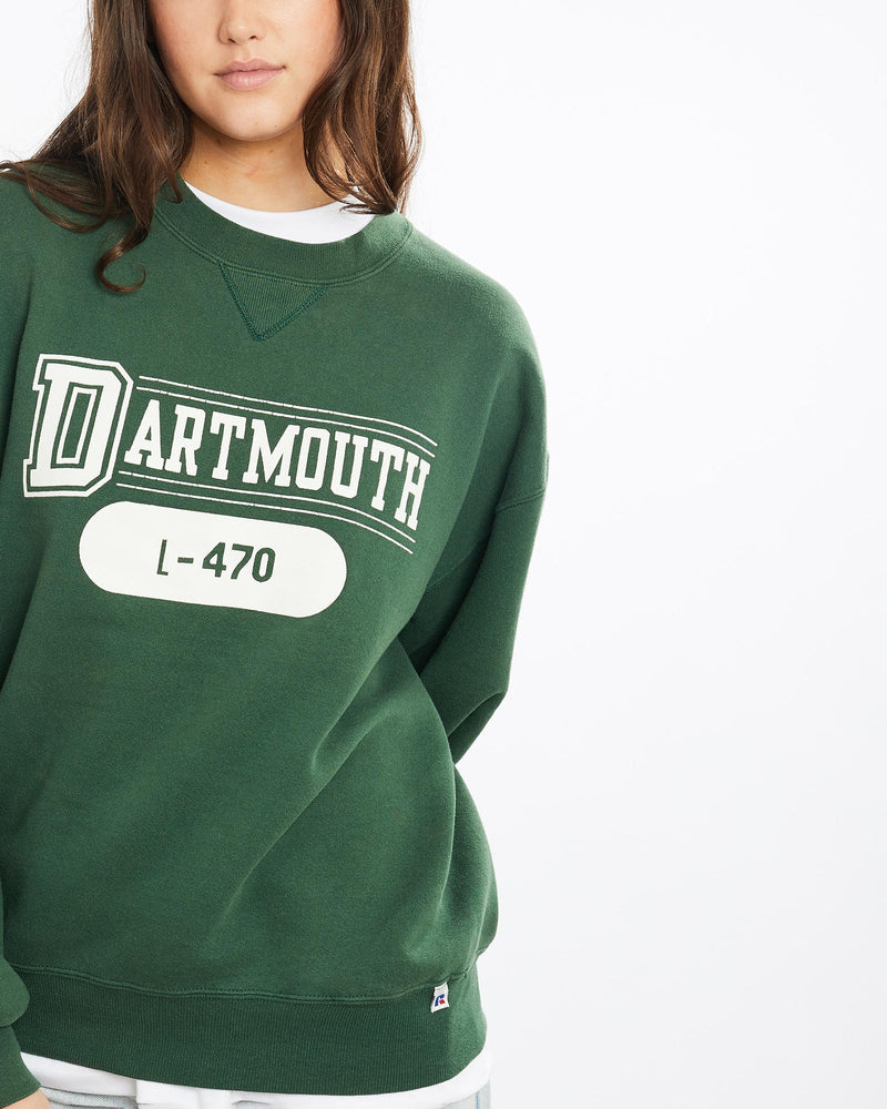 Vintage, 90s, Russell, Athletic, Dartmouth, College, Sweatshirt, The Real Deal, size medium, colour Green, newtown, sydney, australia, thrift store, opshop, preloved, secondhand, sustainable, retro, antique, 70s, 80s, 90s, 2000s, 00s, fashion, clothing, streetwear, trendy, garment, style, boutique, store, shop, archive, sale, cheap, best, top, Sweats and hoodies