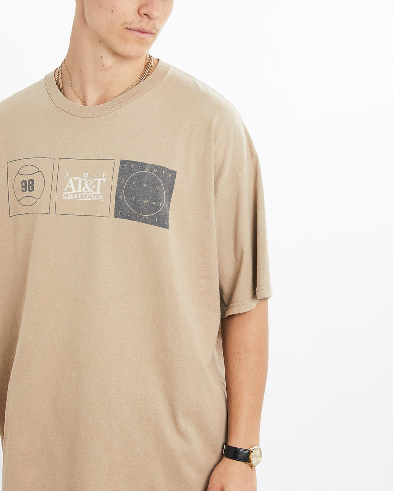 Vintage, 1998, Nike, Tennis, Tee, The Real Deal, size extra large, colour Brown, newtown, sydney, australia, thrift store, opshop, preloved, secondhand, sustainable, retro, antique, 70s, 80s, 90s, 2000s, 00s, fashion, clothing, streetwear, trendy, garment, style, boutique, store, shop, archive, sale, cheap, best, top, T-Shirts