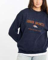 Vintage, 90s, NFL, Denver, Broncos, Sweatshirt, The Real Deal, size medium, colour Blue, newtown, sydney, australia, thrift store, opshop, preloved, secondhand, sustainable, retro, antique, 70s, 80s, 90s, 2000s, 00s, fashion, clothing, streetwear, trendy, garment, style, boutique, store, shop, archive, sale, cheap, best, top, Sweats and hoodies