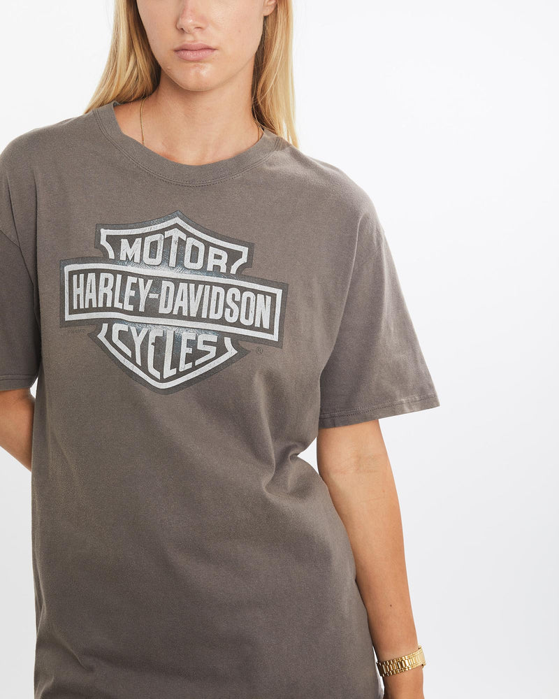 Vintage, Harley, Davidson, Tee, The Real Deal, size medium, colour Grey, newtown, sydney, australia, thrift store, opshop, preloved, secondhand, sustainable, retro, antique, 70s, 80s, 90s, 2000s, 00s, fashion, clothing, streetwear, trendy, garment, style, boutique, store, shop, archive, sale, cheap, best, top, T-Shirts