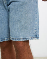 Vintage, Wrangler, Denim, Shorts, The Real Deal, size 35", colour Blue, newtown, sydney, australia, thrift store, opshop, preloved, secondhand, sustainable, retro, antique, 70s, 80s, 90s, 2000s, 00s, fashion, clothing, streetwear, trendy, garment, style, boutique, store, shop, archive, sale, cheap, best, top, Shorts