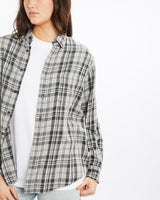 Vintage, 90s, Polo, Ralph, Lauren, Flannelette, Button, Up, Shirt, The Real Deal, size medium, colour Grey, newtown, sydney, australia, thrift store, opshop, preloved, secondhand, sustainable, retro, antique, 70s, 80s, 90s, 2000s, 00s, fashion, clothing, streetwear, trendy, garment, style, boutique, store, shop, archive, sale, cheap, best, top, Shirts